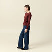 Pull manches longues marron femme