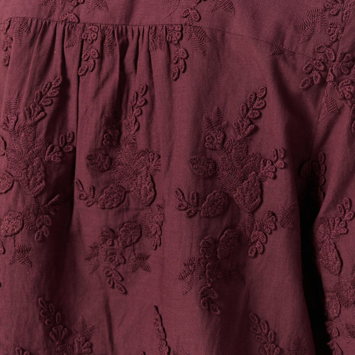 Chemise manches longues brodée OLARIA BLANC