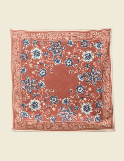 Foulard satiné orange foncé femme