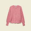 Pull col rond manches longues mauve femme
