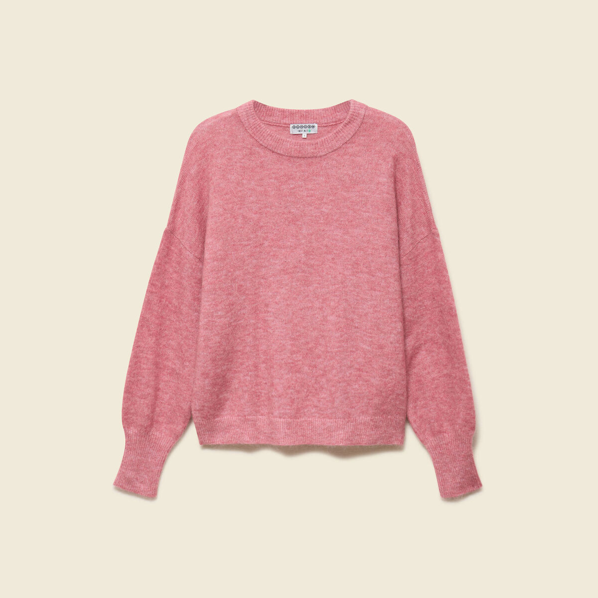 Pull col rond manches longues mauve femme