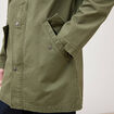 Parka droite mi-longue &agrave; capuche vert kaki homme