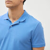 Polo cintr&eacute; en coton manches courtes bleu violet homme
