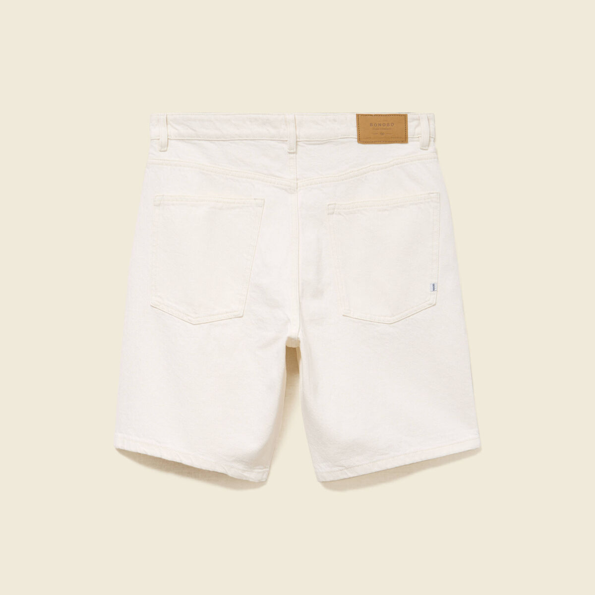 Bermuda en jean coton denim blanc homme