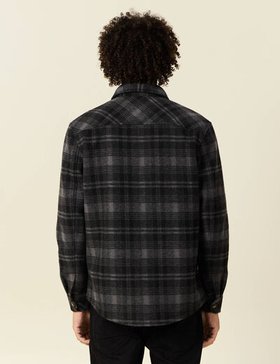 Surchemise manches longues gris foncé homme