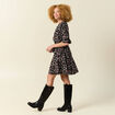 Robe évasée fluide manches 3/4 noir femme