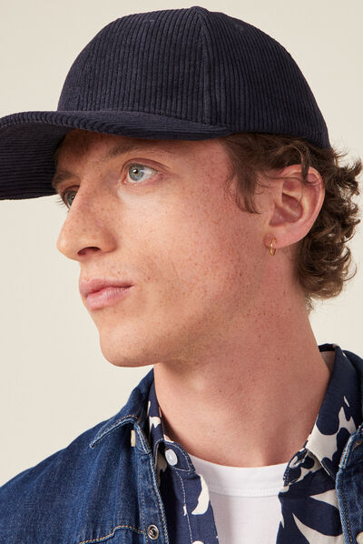 Casquette velours bleu marine homme