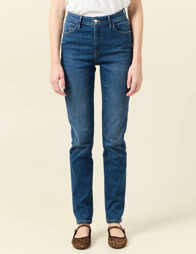 Jeans slim taille haute denim stone femme
