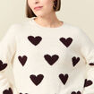 Pull manches longues bouclette col rond prune femme