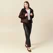 Pantalon taille haute similicuir noir femme