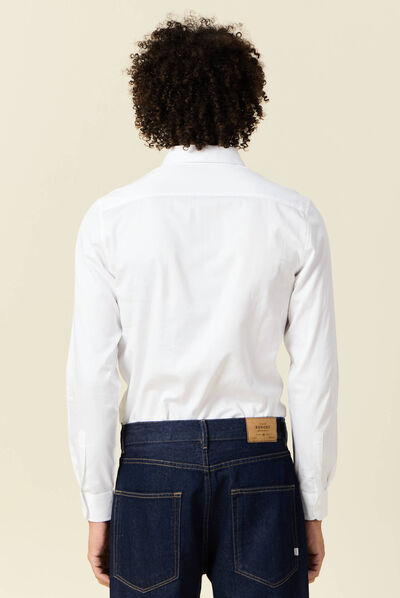 Chemise manches longues blanc homme