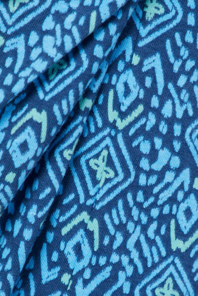 Robe midi droite drapée bleu femme