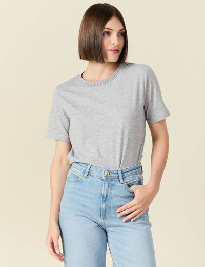 T-shirt manches courtes gris femme
