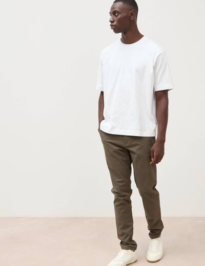 Pantalon chino slim taupe homme