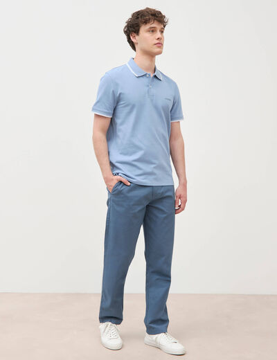 Pantalon regular longueur 32 bleu fonc&eacute; homme