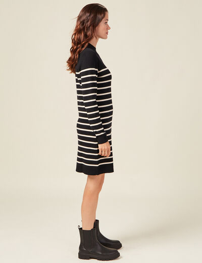 Robe pull éco-responsable noir femme