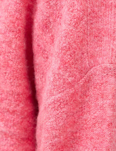 Pull manches longues col bateau vieux rose femme