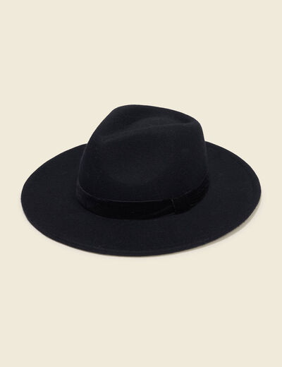 Chapeau en laine noir femme