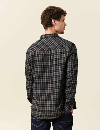 Chemise col classique manches longues vert kaki homme