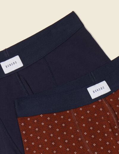 Lot 2 boxers marron cognac homme