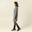 Robe pull droite avec boutons gris clair femme