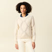 Pull manches longues ecru femme