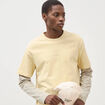 T-shirt en coton manches courtes jaune clair homme