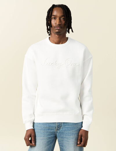 Sweat manches longues ecru homme