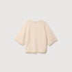 Pull droit court col v manches courtes ivoire femme