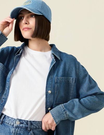 Surchemise en jean denim used femme