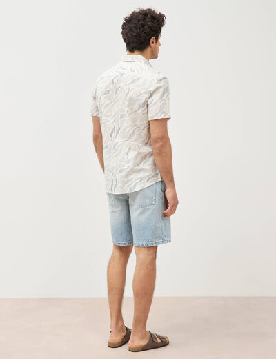 Chemise manches courtes beige homme