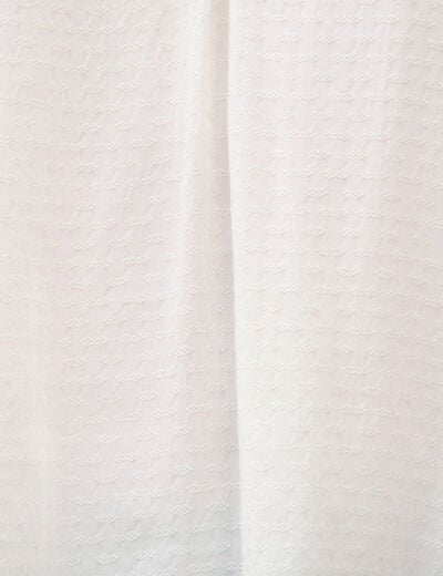 Top sans manches col tailleur ecru femme