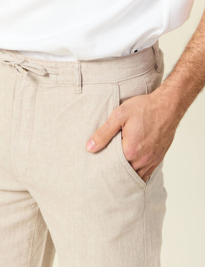 Pantalon chino droit beige homme