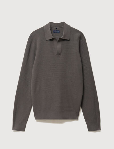 Pull manches longues vert fonc&eacute; homme