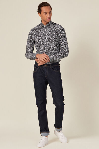 Chemise éco-responsable bleu marine homme