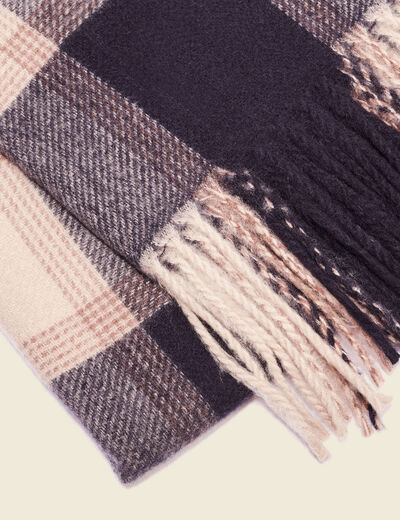 Écharpe à franges bleu marine homme