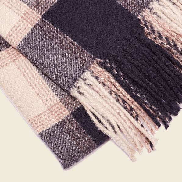 Écharpe à franges bleu marine homme