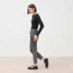 Jeans girlfriend 5 poches denim snow gris femme