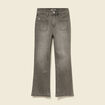 Jeans bootcut cropped taille haute denim gris femme
