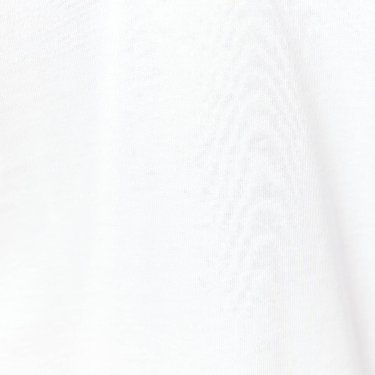 T-shirt droit court col V en coton blanc femme