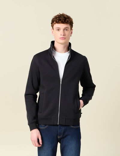 Gilet manches longues zippé noir homme