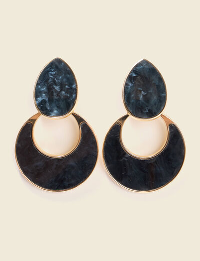 Boucles d'oreilles bleu canard femme