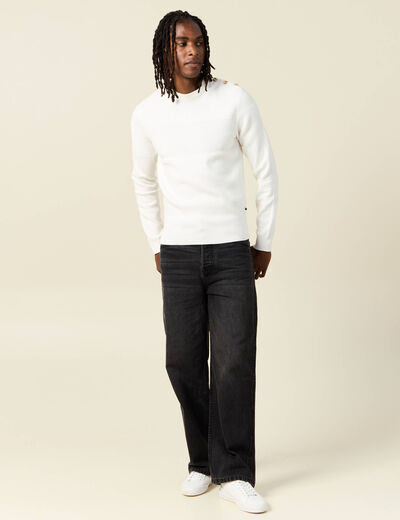 Pull éco-responsable ecru homme