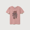 T-shirt col rond manches courtes vieux rose femme