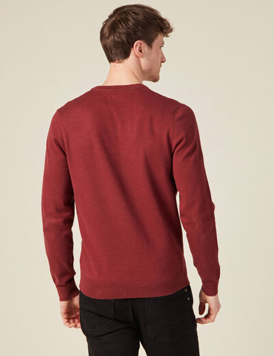 Pull manches longues bordeaux homme