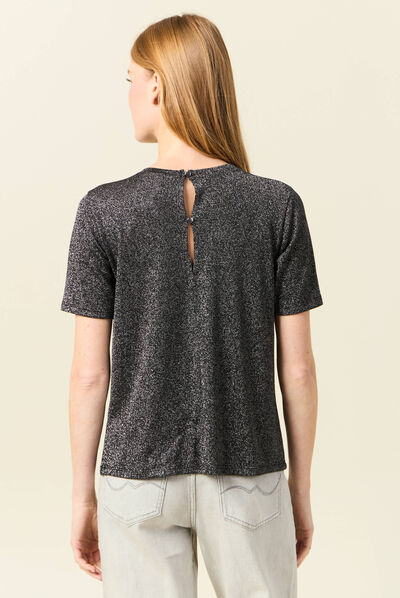 T-shirt manches courtes gris foncé femme