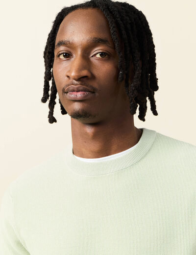 Pull éco-responsable vert clair homme