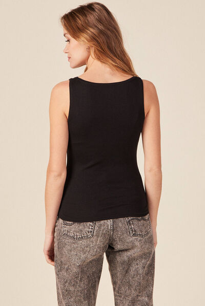 Débardeur femme uni col arrondi Instinct noir femme