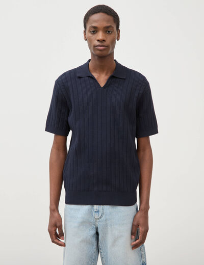 Polo manches courtes bleu marine homme
