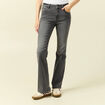 Jeans bootcut denim gris clair femme